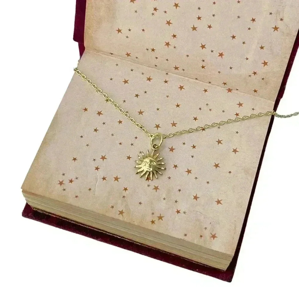 Gold sun sunshine necklace, celestial jewelry made with love - Picture 6 of 12